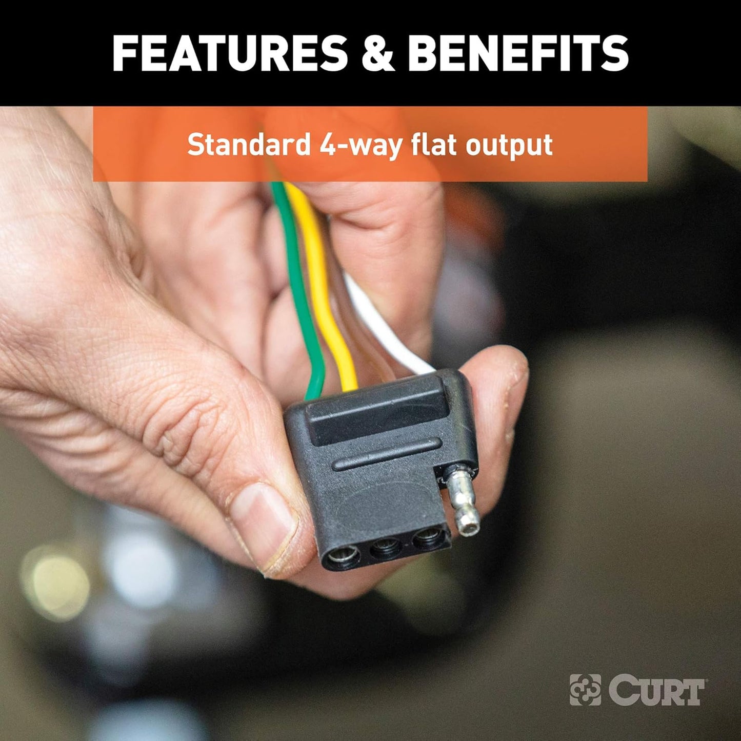 Curt Manufacturing 58040 4-Way Flat 60-Inch In-Car Bonded Trailer Wiring Harness