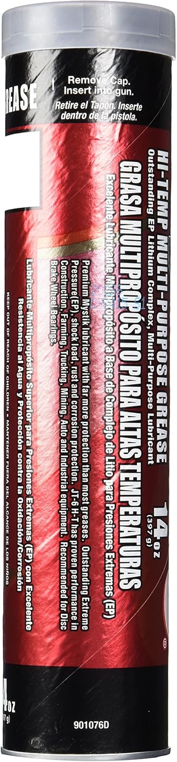 Mystik JT-6 Hi-Temp Multi-Purpose Grease – 14 oz Cartridges (Pack of 10) | NLGI No. 2, Heavy-Duty Lubrication