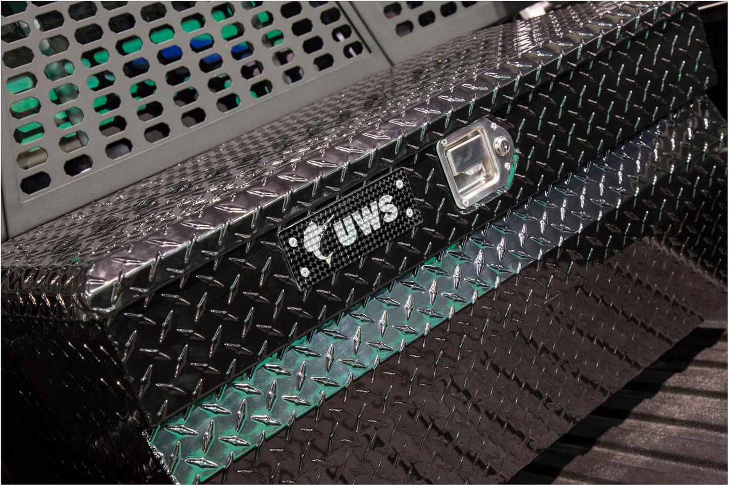 UWS EC20172 36" Gloss Black Aluminum Wedge Truck Storage Box with RigidCore Lid – Heavy-Duty & Lockable Tool Chest