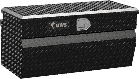 UWS EC20172 36" Gloss Black Aluminum Wedge Truck Storage Box with RigidCore Lid – Heavy-Duty & Lockable Tool Chest