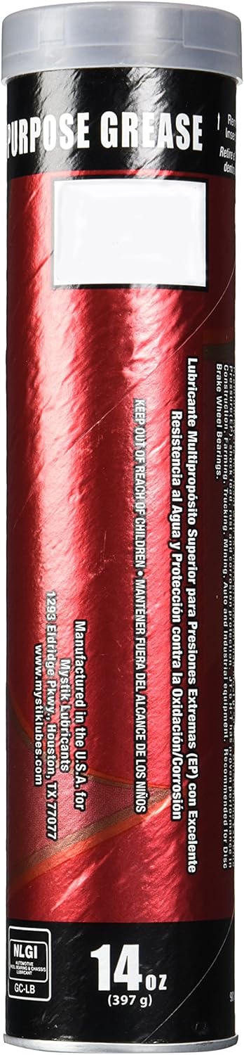 Mystik JT-6 Hi-Temp Multi-Purpose Grease – 14 oz Cartridges (Pack of 10) | NLGI No. 2, Heavy-Duty Lubrication