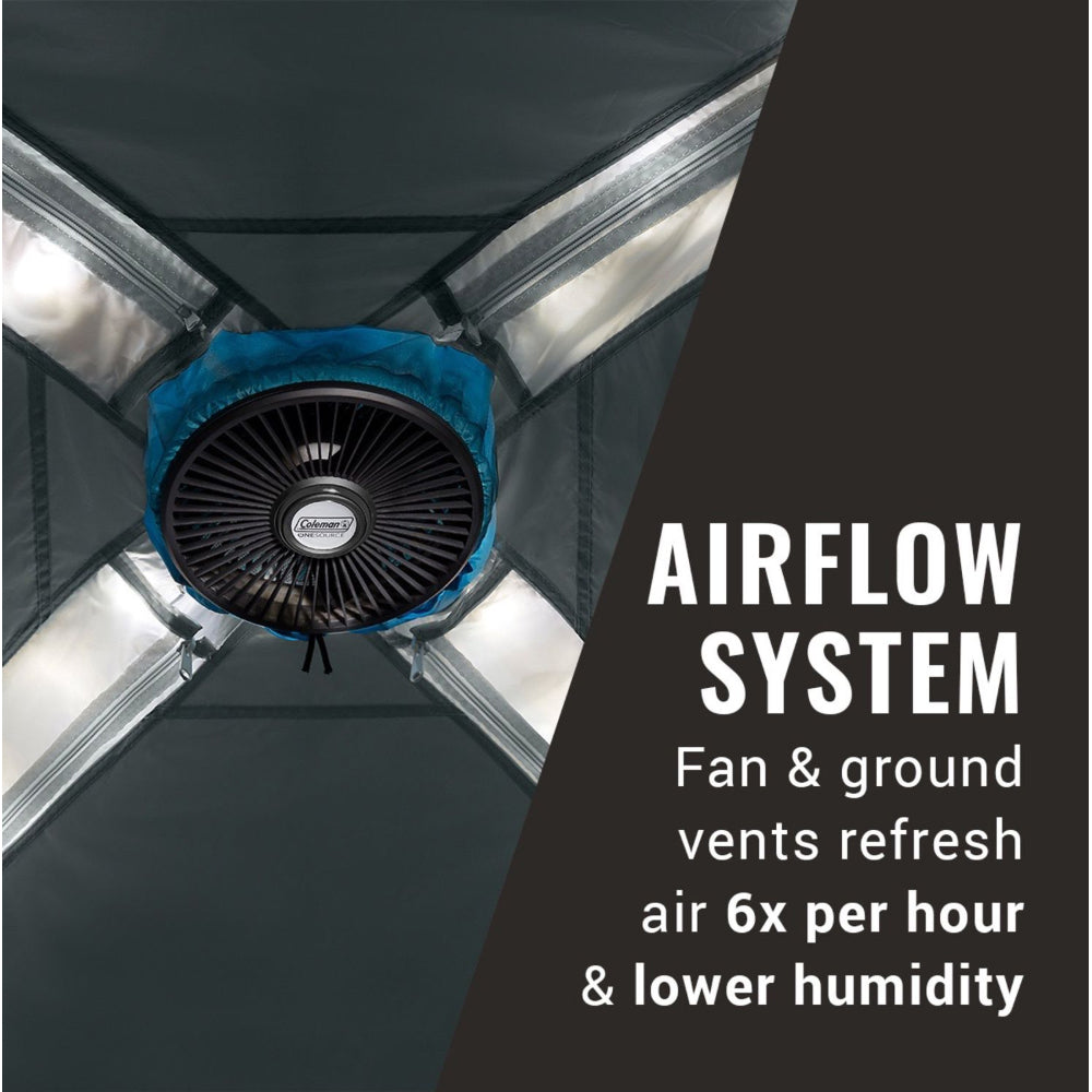 Coleman OneSource Rechargeable 4-Person Camping Dome Tent 2000035457 with Airflow System & LED Lighting