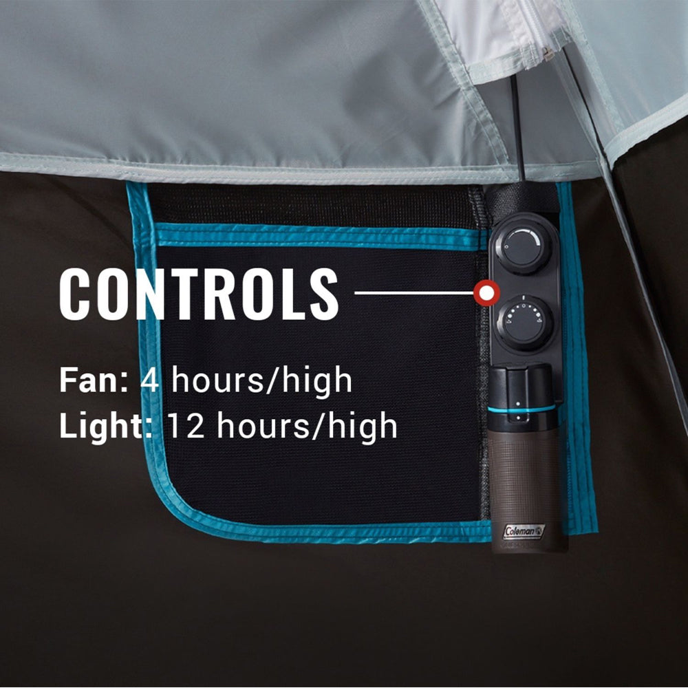 Coleman OneSource Rechargeable 4-Person Camping Dome Tent 2000035457 with Airflow System & LED Lighting