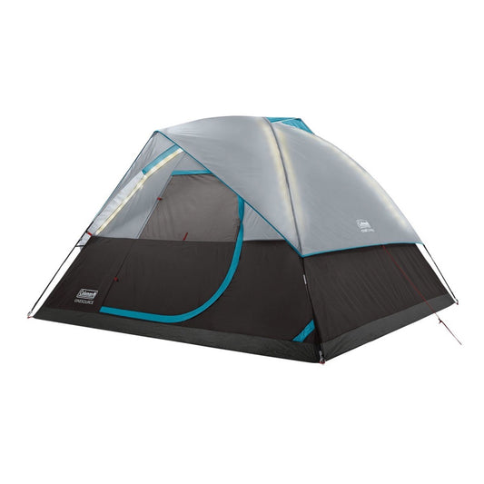 Coleman OneSource Rechargeable 4-Person Camping Dome Tent 2000035457 with Airflow System & LED Lighting