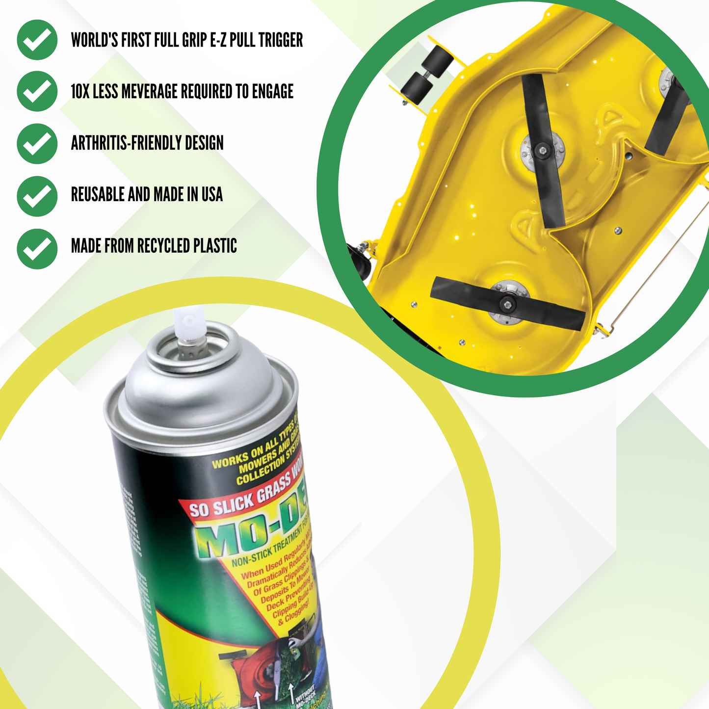 Mo Deck Spray Lawn Mower Grass Non-Stick (11 oz. Aerosol Can) (Pack of 3) with Can Gun Sprayer