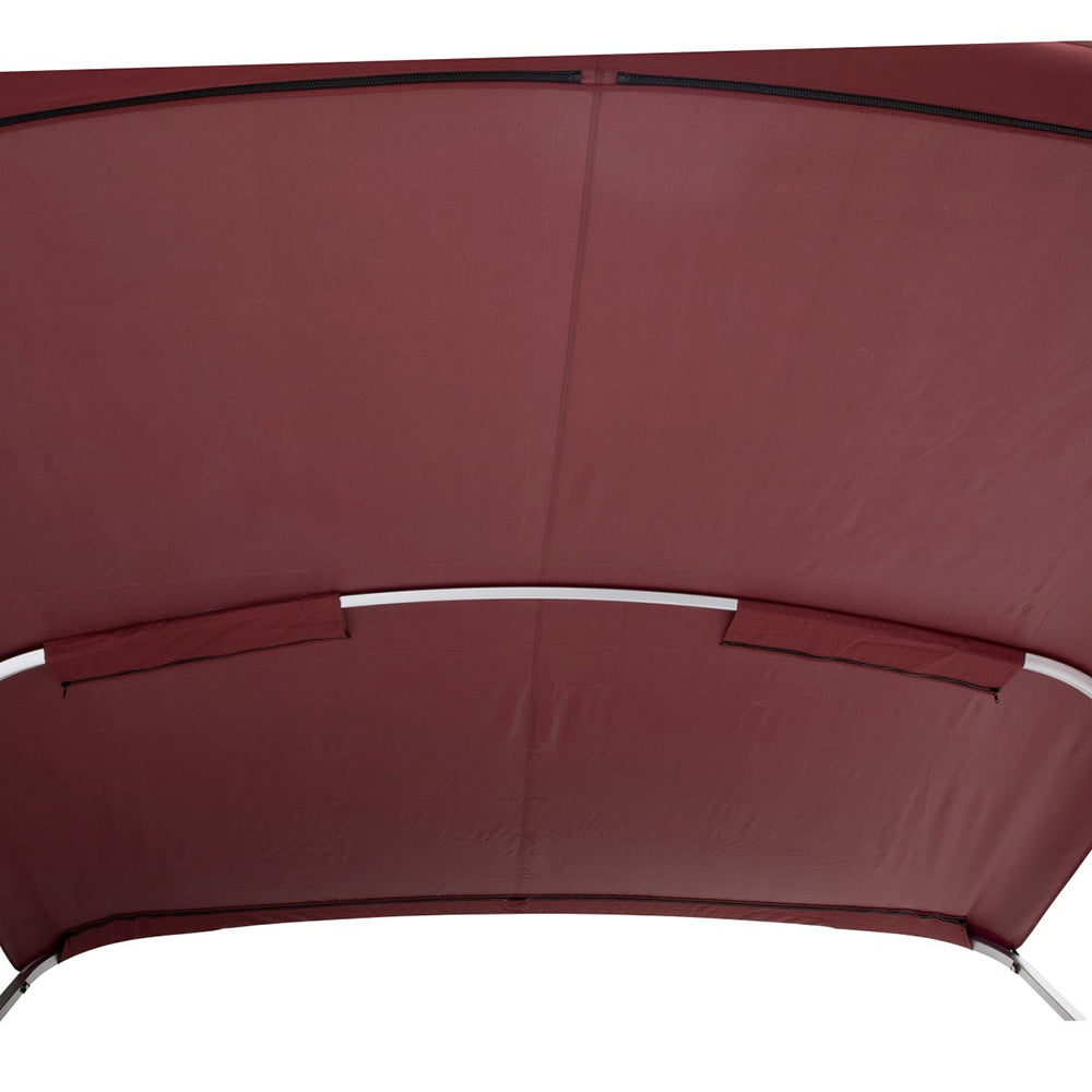 SureShade Power Bimini 2020000299 - Clear Anodized Frame with Burgundy Fabric