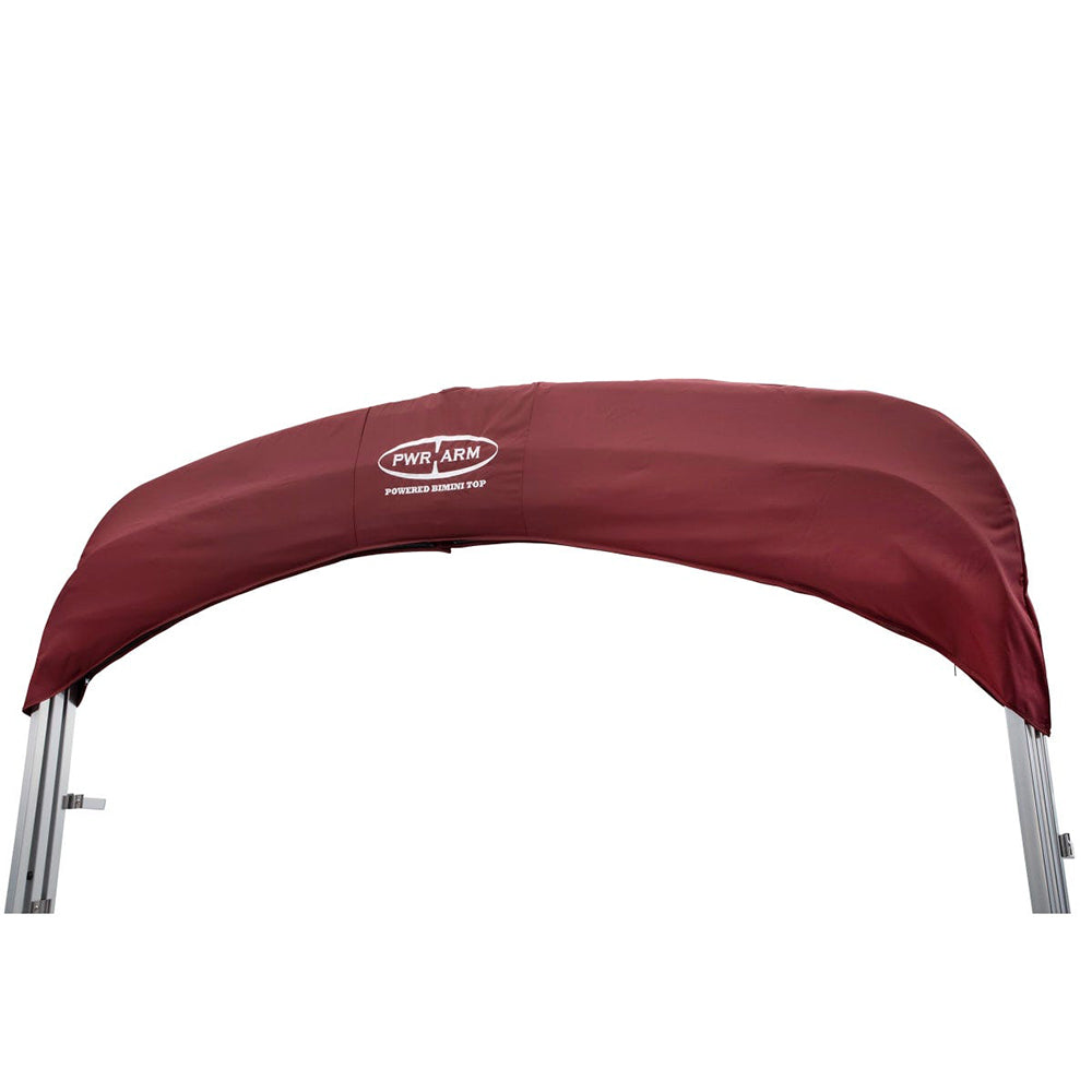 SureShade Power Bimini 2020000299 - Clear Anodized Frame with Burgundy Fabric