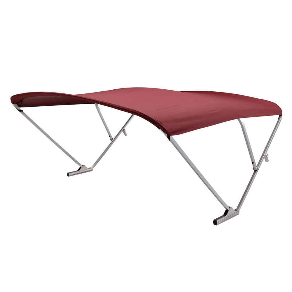 SureShade Power Bimini 2020000299 - Clear Anodized Frame with Burgundy Fabric