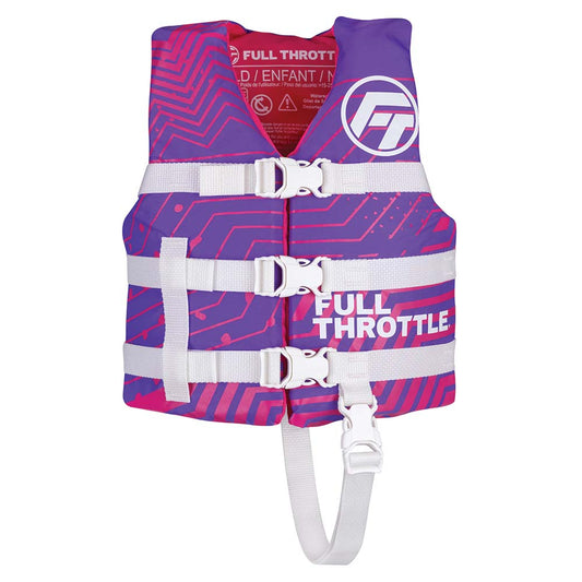 Full Throttle Child Nylon Life Jacket - Purple - Part Number 112200-600-001-22