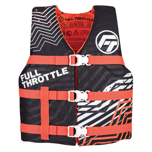 Full Throttle Youth Nylon Life Jacket - Pink/Black - Part Number 112200-105-002-22