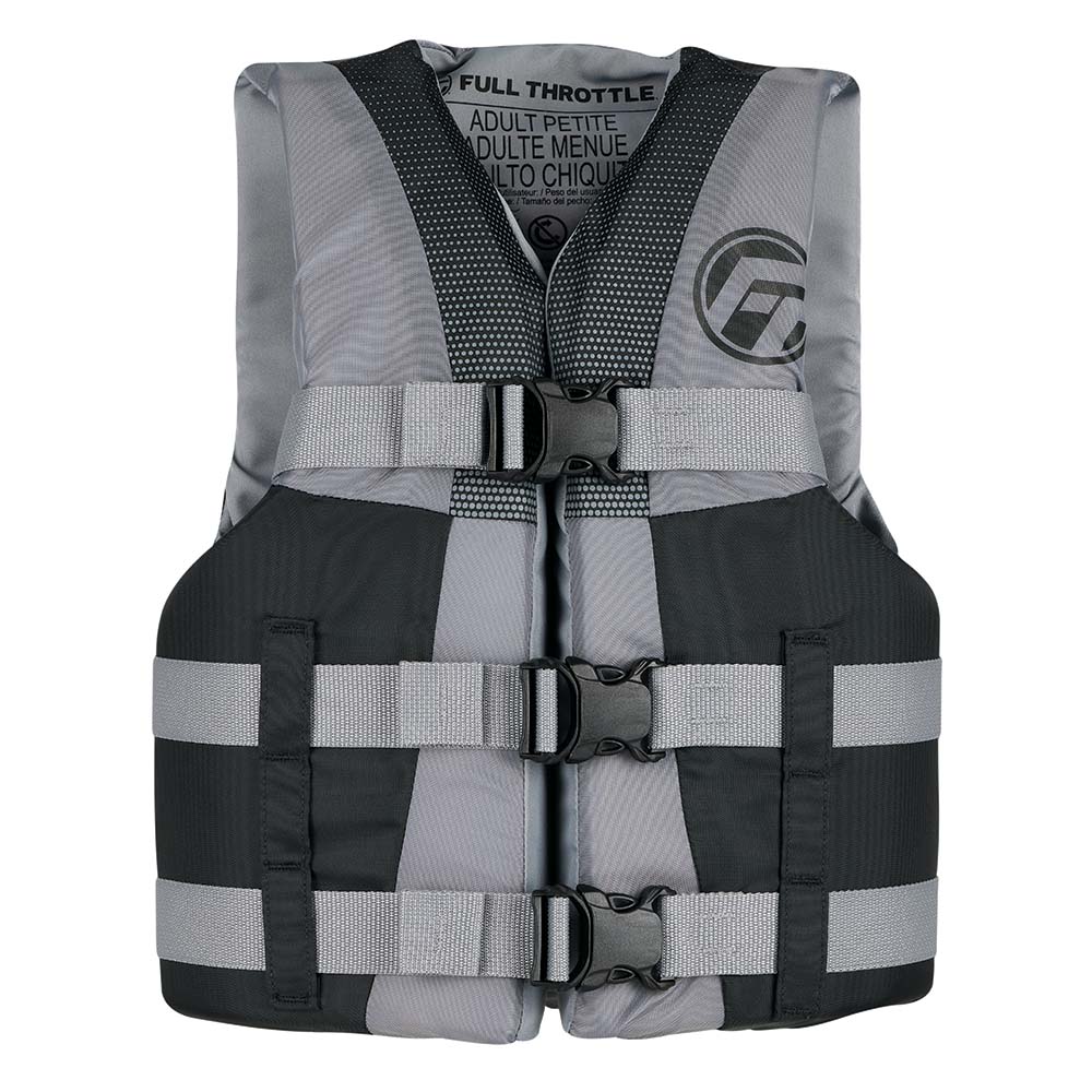 Full Throttle Teen Nylon Life Jacket - Grey/Black, Part Number 112200-701-010-22