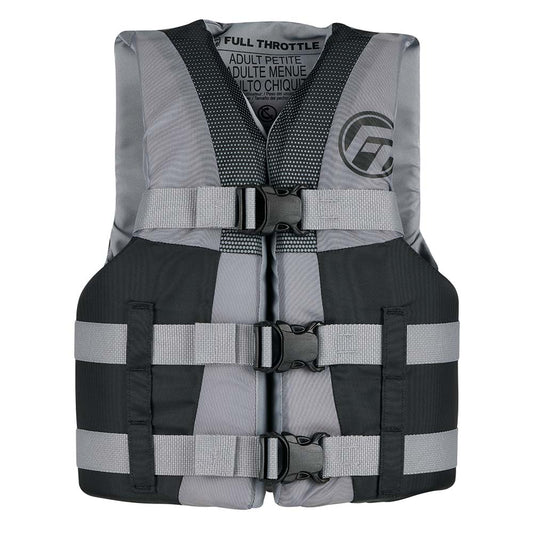 Full Throttle Teen Nylon Life Jacket - Grey/Black, Part Number 112200-701-010-22