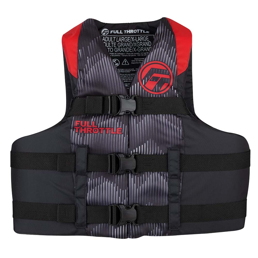 Full Throttle Adult Nylon Life Jacket - 2XL/4XL - Red/Black - Part Number 112200-100-080-22