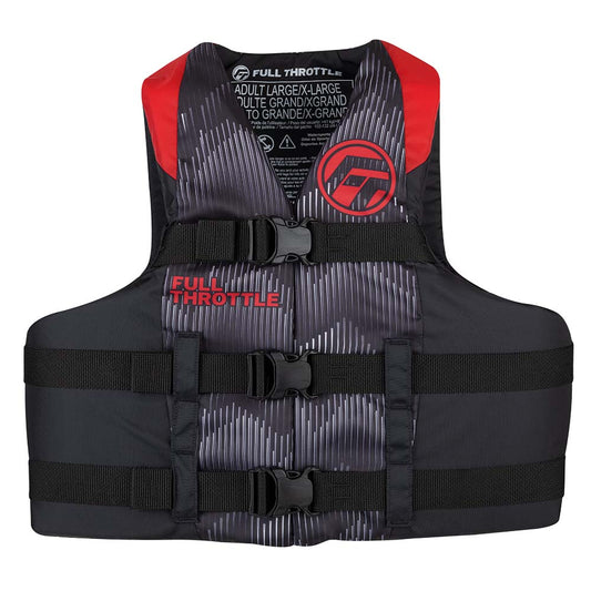 Full Throttle Adult Nylon Life Jacket - 4XL/7XL - Red/Black - Part #112200-100-110-22
