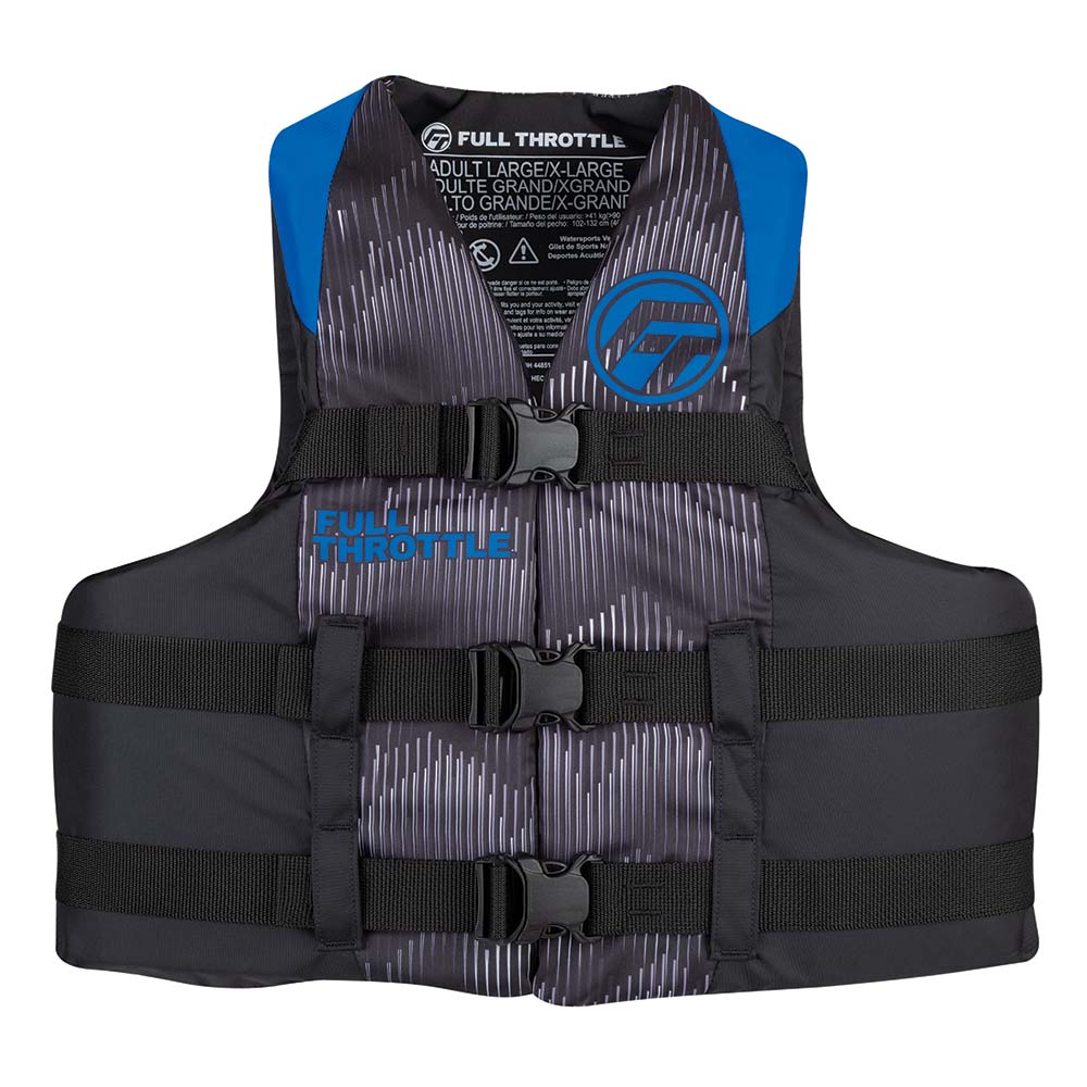 Full Throttle Adult Nylon Life Jacket - S/M - Blue/Black - Part Number 112200-500-030-22