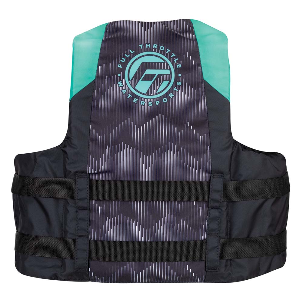 Full Throttle Adult Nylon Life Jacket - L/XL - Aqua/Black - Part 112200-505-050-22