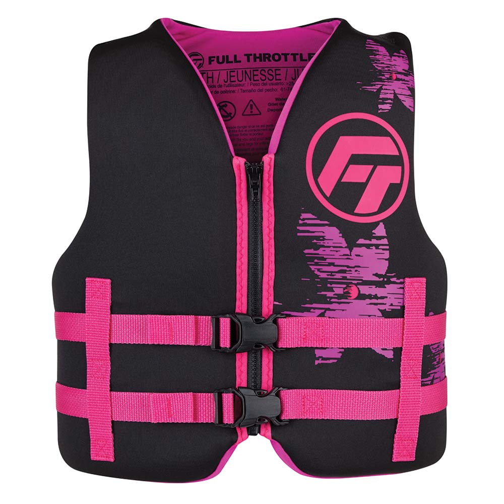 Full Throttle Youth Rapid-Dry Life Jacket - Pink/Black 142100-105-002-22