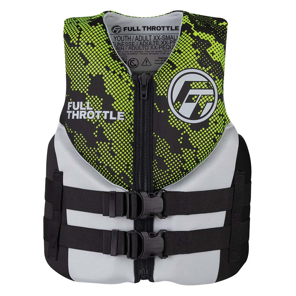 Full Throttle Junior Hinged Neoprene Life Jacket - 142400-400-009-22 - Green