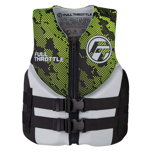 Full Throttle Junior Hinged Neoprene Life Jacket - 142400-400-009-22 - Green