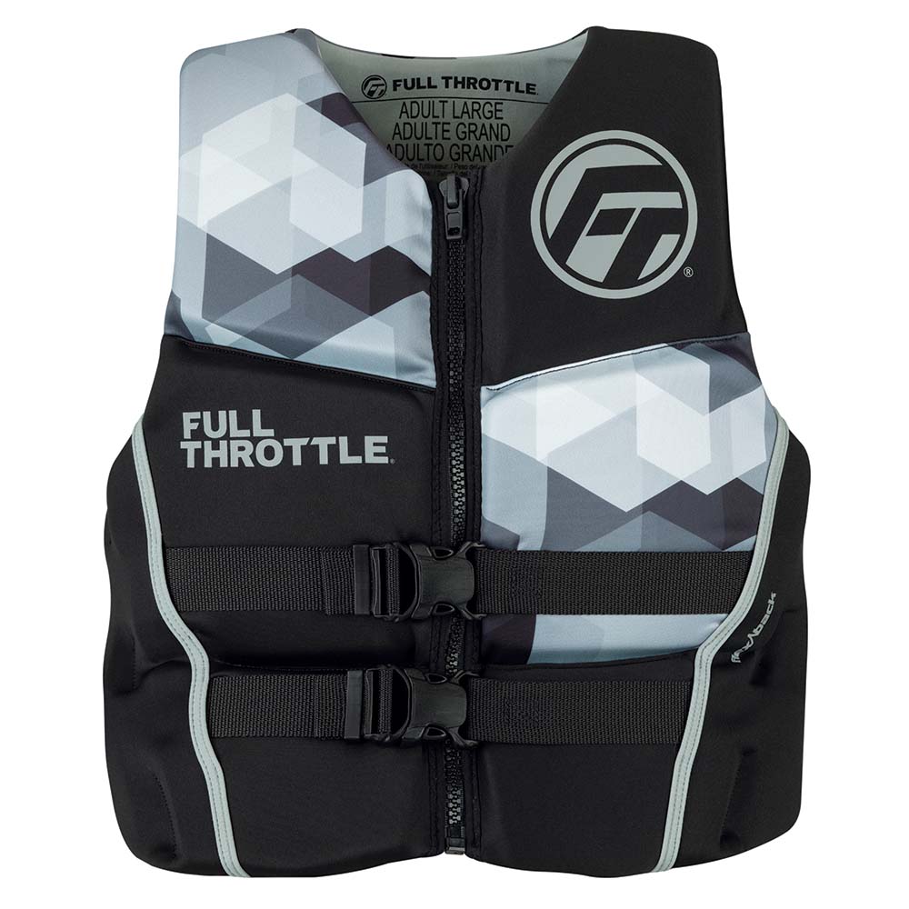 Full Throttle Men's Rapid-Dry Flex-Back Life Jacket - XL - Black/Grey - Part No. 142500-701-050-22