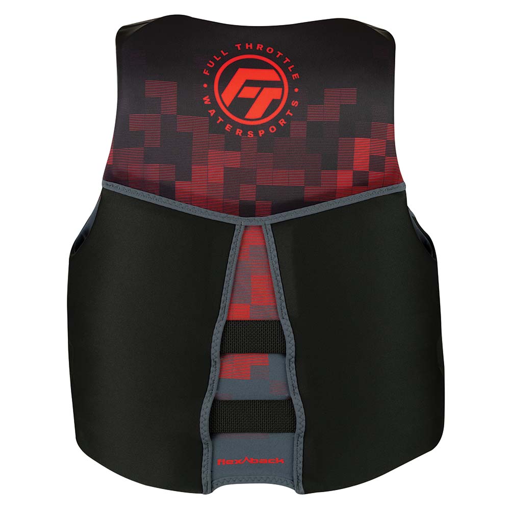 Full Throttle Men's Rapid-Dry Flex-Back Life Jacket - Part Number 142500-100-020-22 - Black/Red - Size S