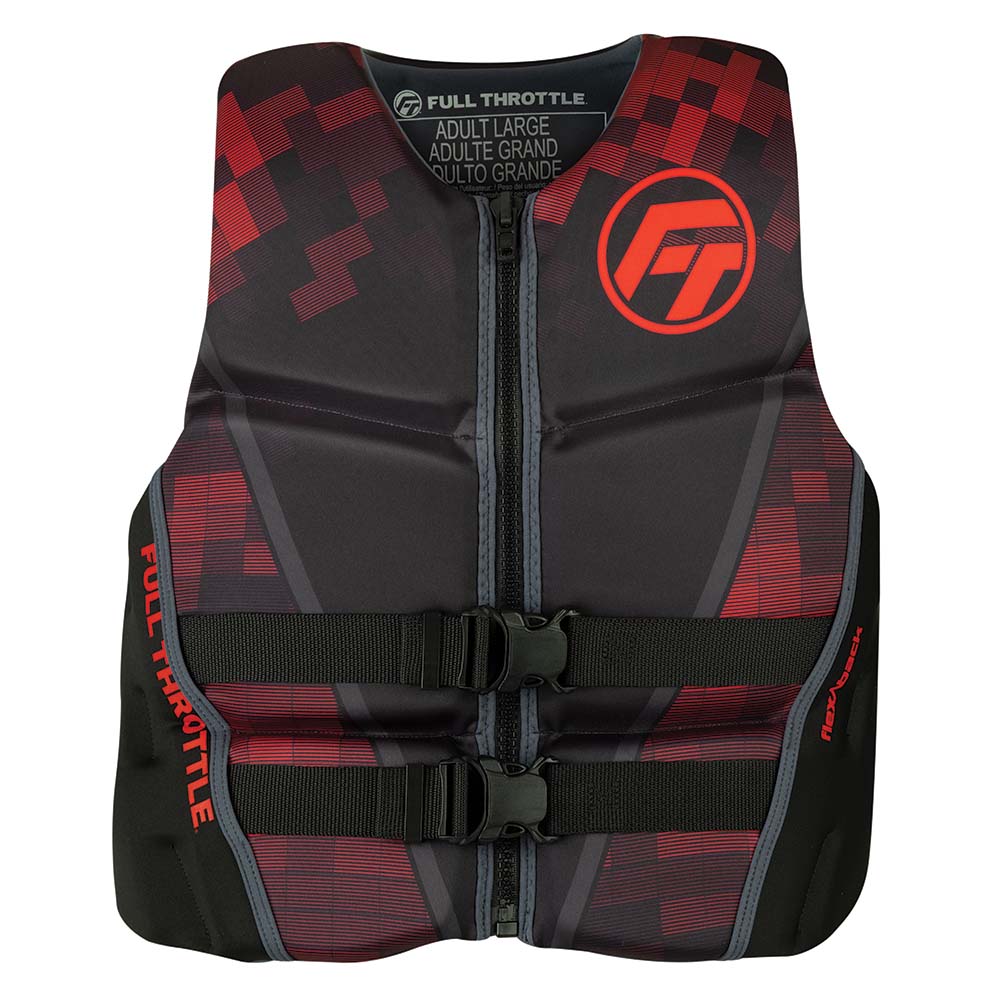 Full Throttle Men's Rapid-Dry Flex-Back Life Jacket - Part Number 142500-100-020-22 - Black/Red - Size S