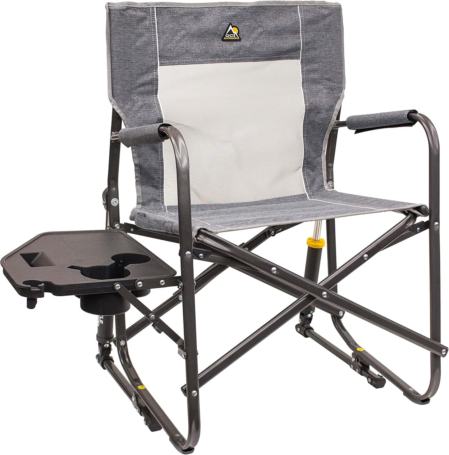 GCI Outdoor Freestyle Rocker with Side Table 371147 - Heathered Pewter - Autosphere