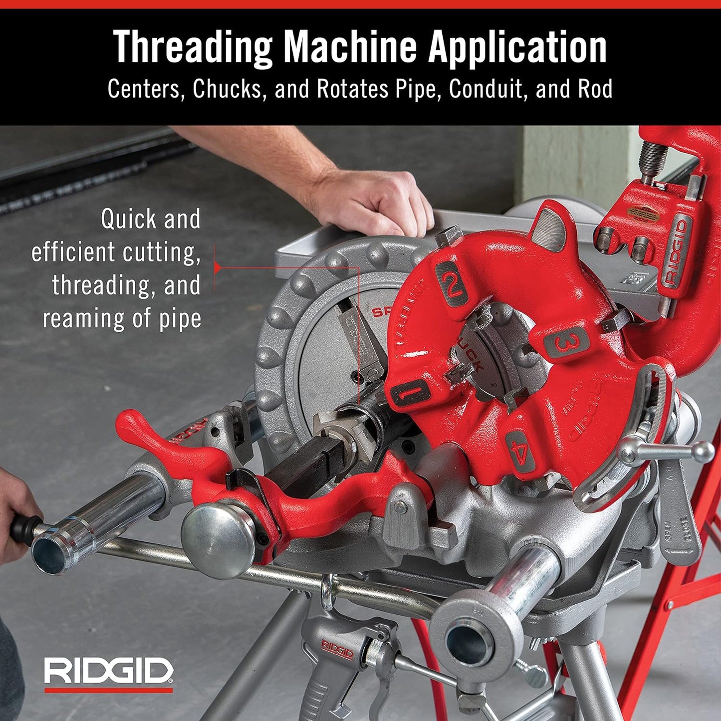 RIDGID Model 300 Power Drive Threading Machine – Complete Kit, 1/8" to 2" Pipe Capacity, 115V AC, 38 RPM