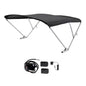 SureShade Battery Powered Bimini 2021133086 - Clear Anodized Frame & Black Fabric
