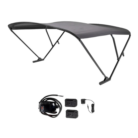 SureShade Battery Powered Bimini - Black Anodized Frame & Black Fabric (Part #2021133087)