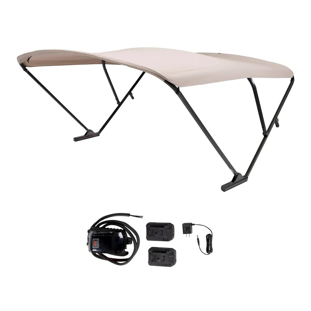 SureShade Battery Powered Bimini - Black Anodized Frame & Beige Fabric (Part #2021133089)