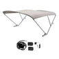SureShade 2021133092 Battery Powered Bimini - Clear Anodized Frame & Grey Fabric