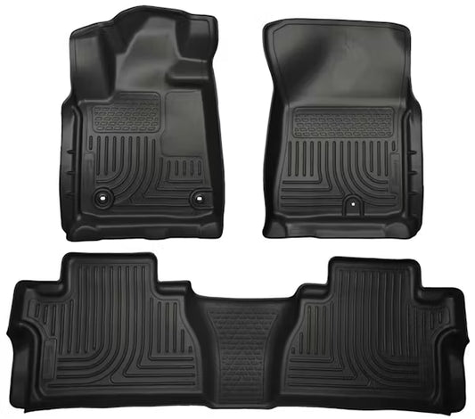 Husky Liner 99561 Tundra Double (Extended Crew) Cab Front and Second Row Floor Liners in Black