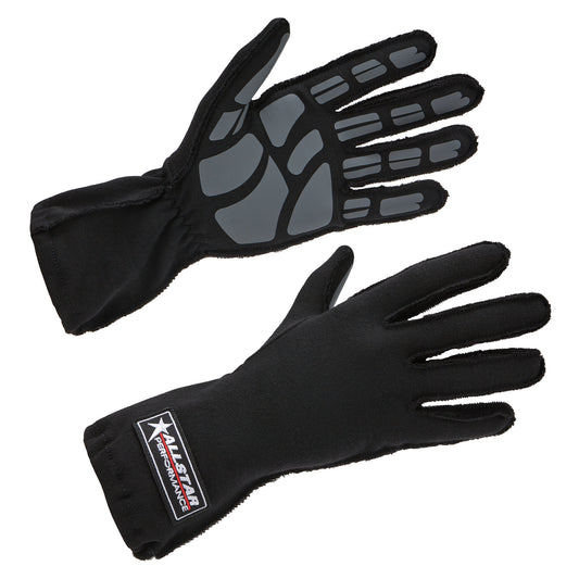 ALLSTAR PERFORMANCE Driving Gloves Non-SFI Outseam S/L Medium - Black/Gray
