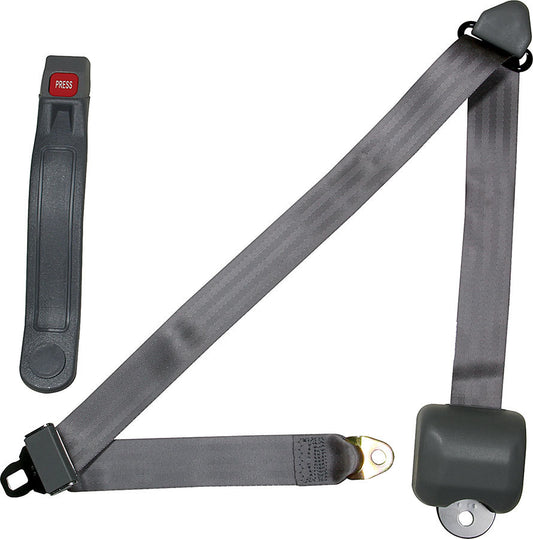 ALLSTAR PERFORMANCE Retractable 3pt Seat Belt - Gray (Part Number: ALL98116)