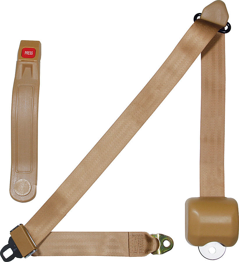 ALLSTAR PERFORMANCE ALL98118 Retractable 3pt Tan Seat Belt