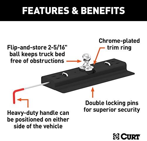 Curt Manufacturing 60615 Removable Ball Gooseneck Hitch for Heavy-Duty Towing