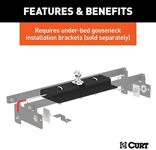 Curt Manufacturing 60615 Removable Ball Gooseneck Hitch for Heavy-Duty Towing
