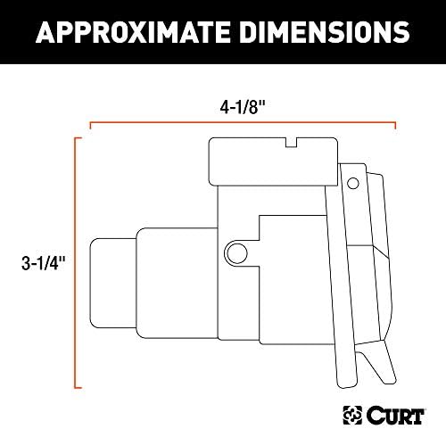 Curt Manufacturing 7-Way RV Socket with Mounting Bracket - Part 58417