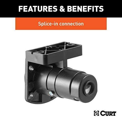 Curt Manufacturing 7-Way RV Socket with Mounting Bracket - Part 58417