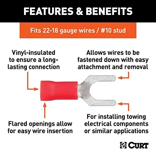 Curt Manufacturing 59611 2218 G Spade Terminals - 100 Pack