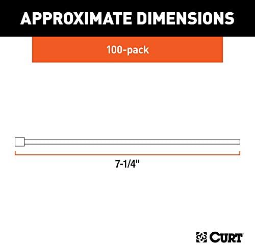 Curt Manufacturing 7 1/4 Inch Nylon Wire Ties - Pack of 100