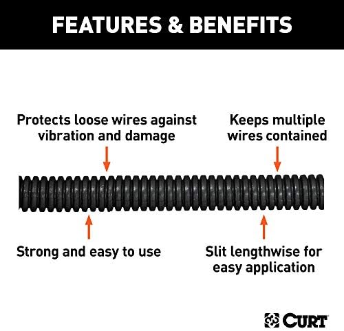 Curt Manufacturing 3/8 Inch x 25 Inch Convoluted Slit Loom (Packaged)