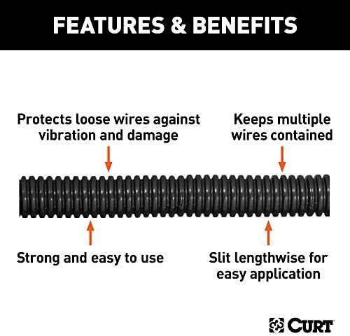 Curt Manufacturing 59827 1/2 Inch x 25 Inch Convoluted Slit Loom (Packaged)