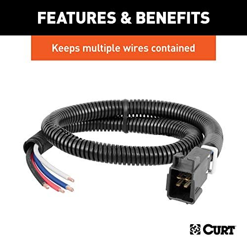 Curt Manufacturing 59827 1/2 Inch x 25 Inch Convoluted Slit Loom (Packaged)