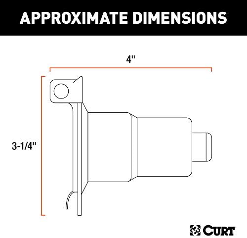 Curt Manufacturing 58220 7-Pole Metal Connector Car End