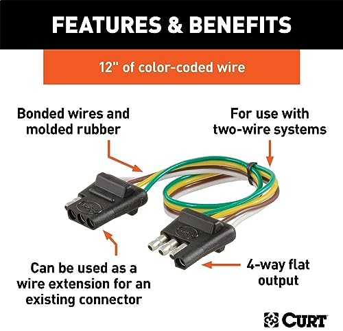 Curt Manufacturing 58381 4-Way Bonded 12 Bonded Loop Car and Trailer End Connector