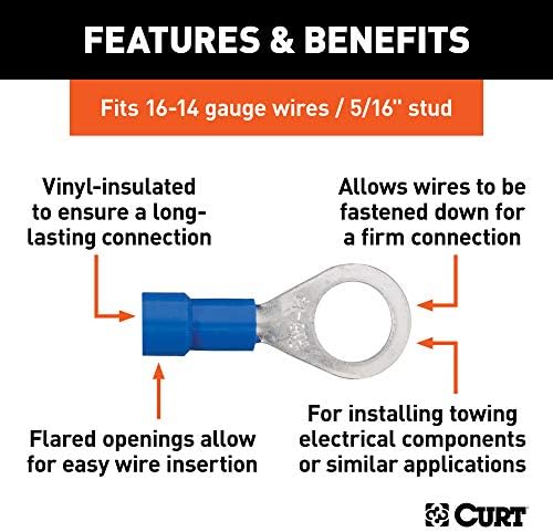 Curt Manufacturing 59525 5/16 Inch Ring Terminal - Pack of 100
