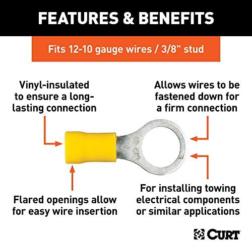 Curt Manufacturing 59538 3/8 Inch Ring Terminal, Pack of 100