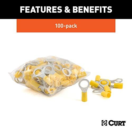 Curt Manufacturing 59538 3/8 Inch Ring Terminal, Pack of 100